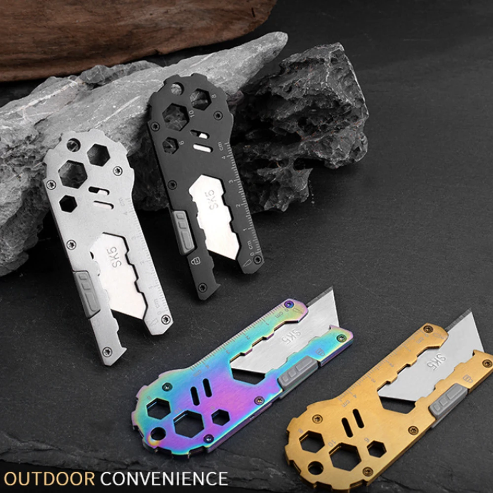 NEW multifunctional EDC Outdoor Survival Utility Knife  Handle SK5 Blade Cutter Portable Multi Functional Tools 4 Blades Free