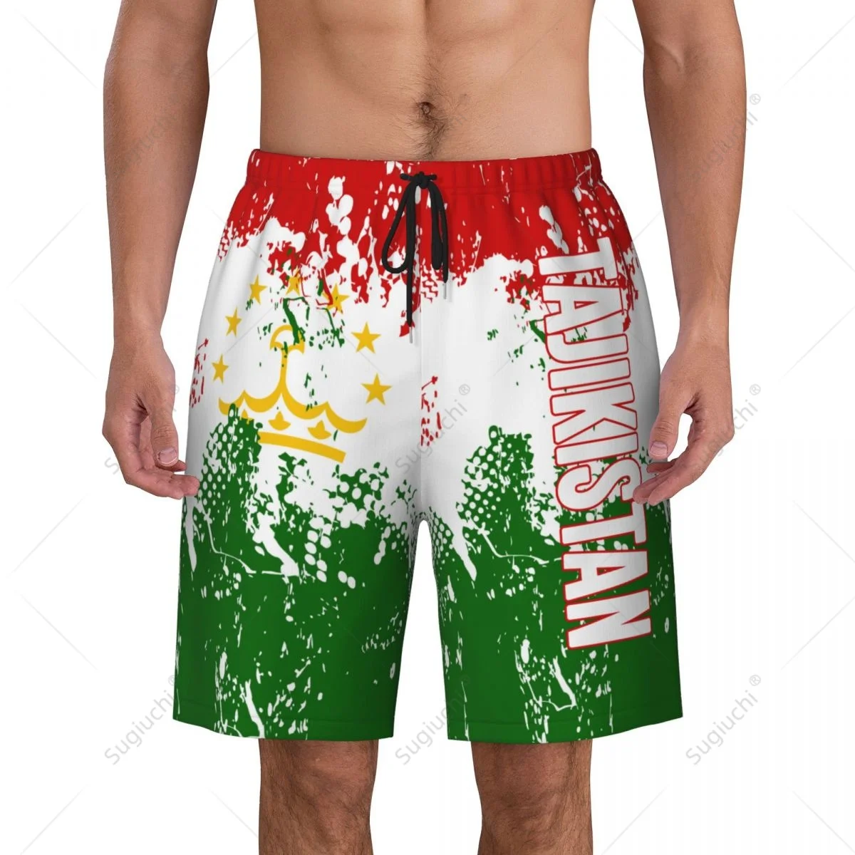 

Мужские пляжные брюки с флагом Таджикистана, шорты для серфинга, для мальчиков, футбола, велоспорта, купальники для бега, полиэстер