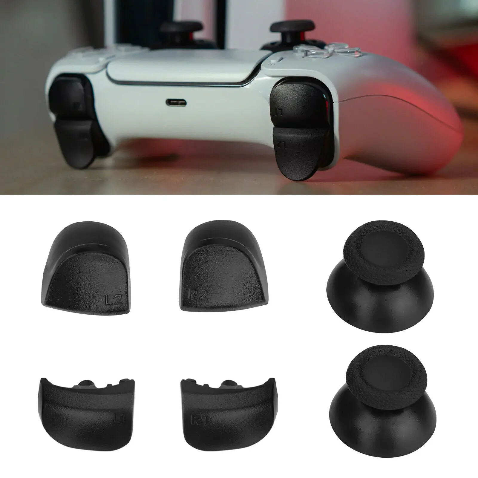 1 комплект сменных кнопок с рукояткой для большого пальца, набор инструментов для контроллера Sony PS5 DualSense, высококачественные ручки с клавишной крышкой, аксессуары для ремонта