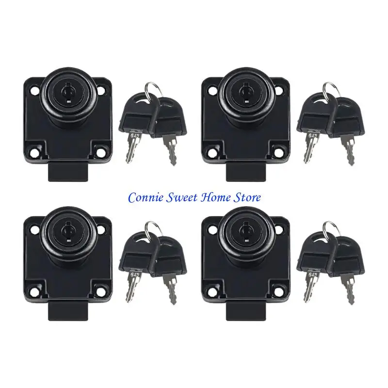 LXAF 4Pcs Security Cabinet Lock with Cupboard Lock Heavy Duty Cabinet Lock Furniture Hardware for Wardrobe Locker