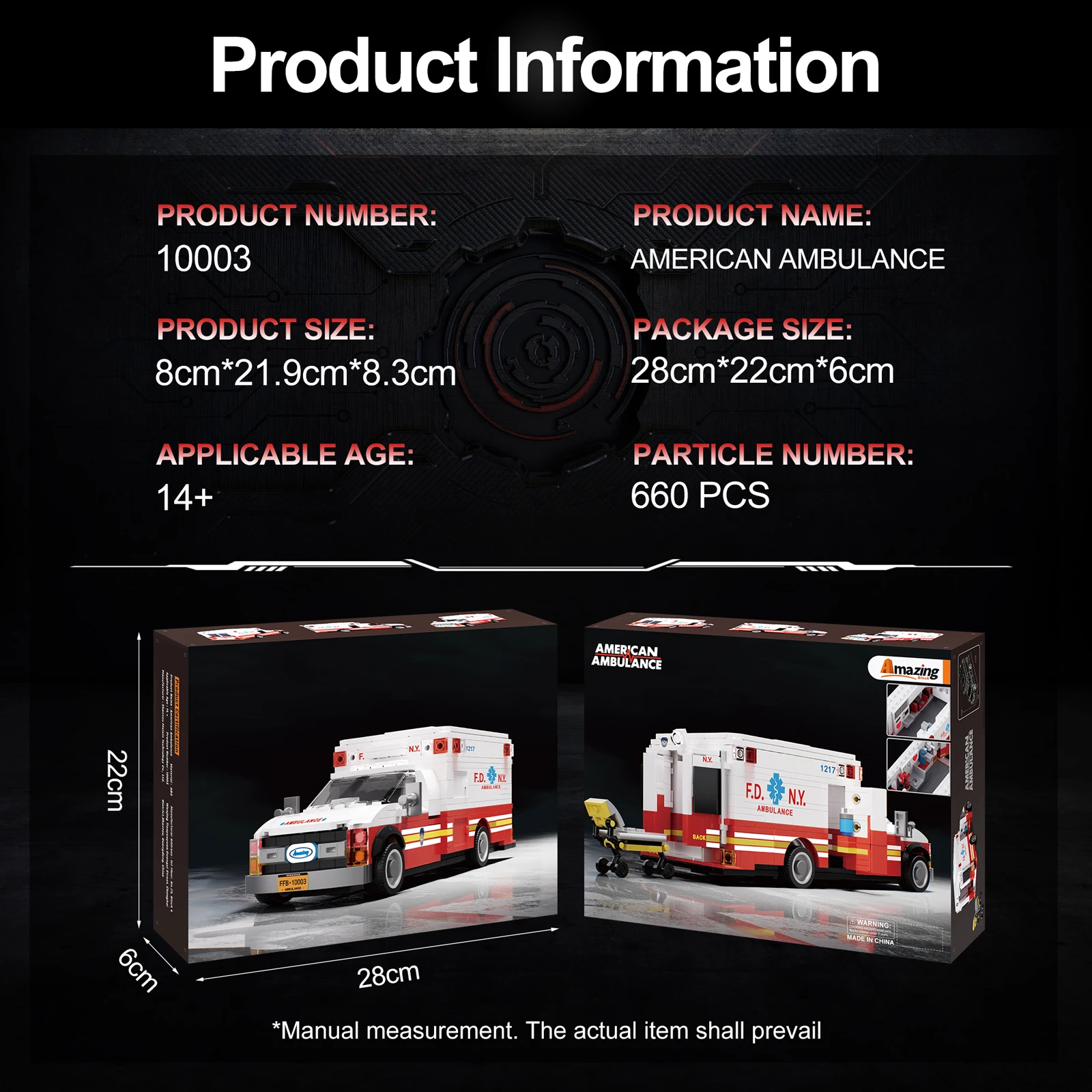 660 pezzi modello di ambulanza americana blocchi di costruzione tecnologia modulare di piccole particelle regali di festa per bambini assemblare giocattoli vestito