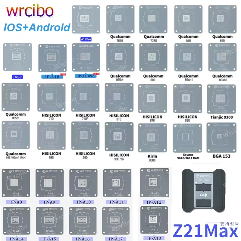 

Mijing Z21 Max A8~A19 CPU Reballing Magnetic Platform For iPhone 6-17 Pro MAX Android Phone Repair Adsorption Kit With Stencil