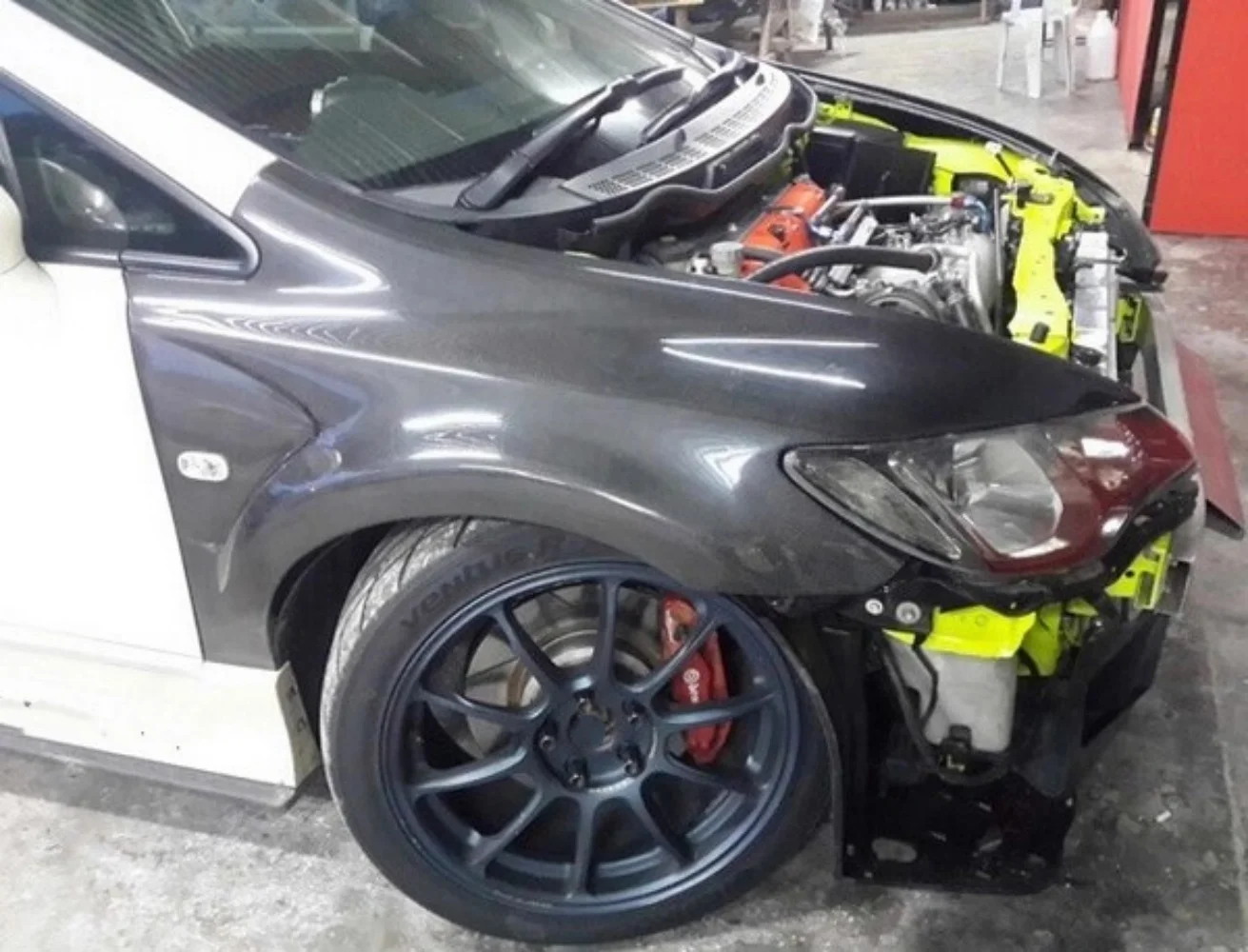 Para Honda civic 8th FD2 modificado sin pintar resina lateral parachoques delantero guardabarros arco rueda ceja