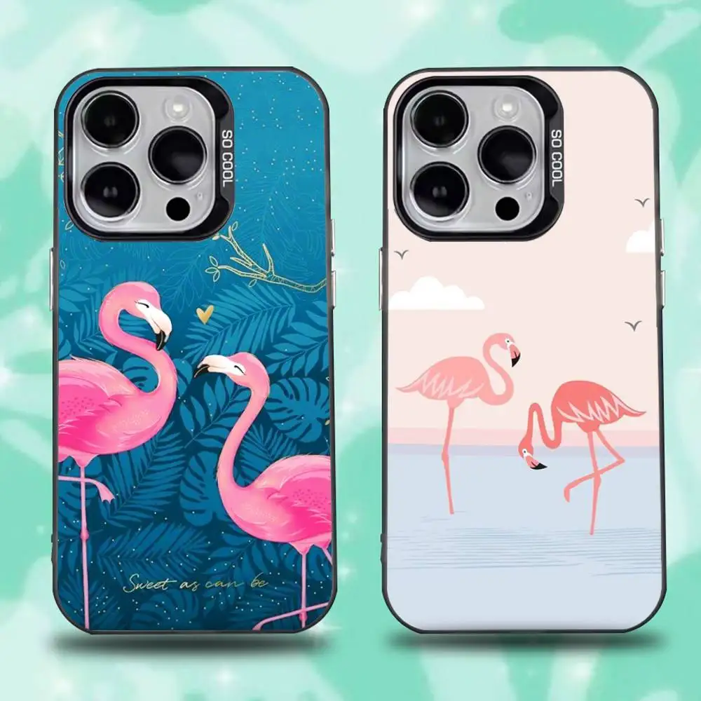 

Pink Red Flamingo Phone Case For iPhone 16,15,14,13,12,11,Mini,Pro,E,SE4,XS,MAX Black Candy Matte Cover
