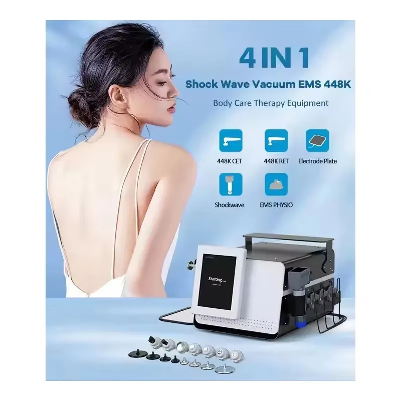 2026 Portable Cet Ret Rf 448k Machine Cet Ret Rf Radio Frequency Slimming Fat Dissolving EMS Shock Wave Body Massager Machine