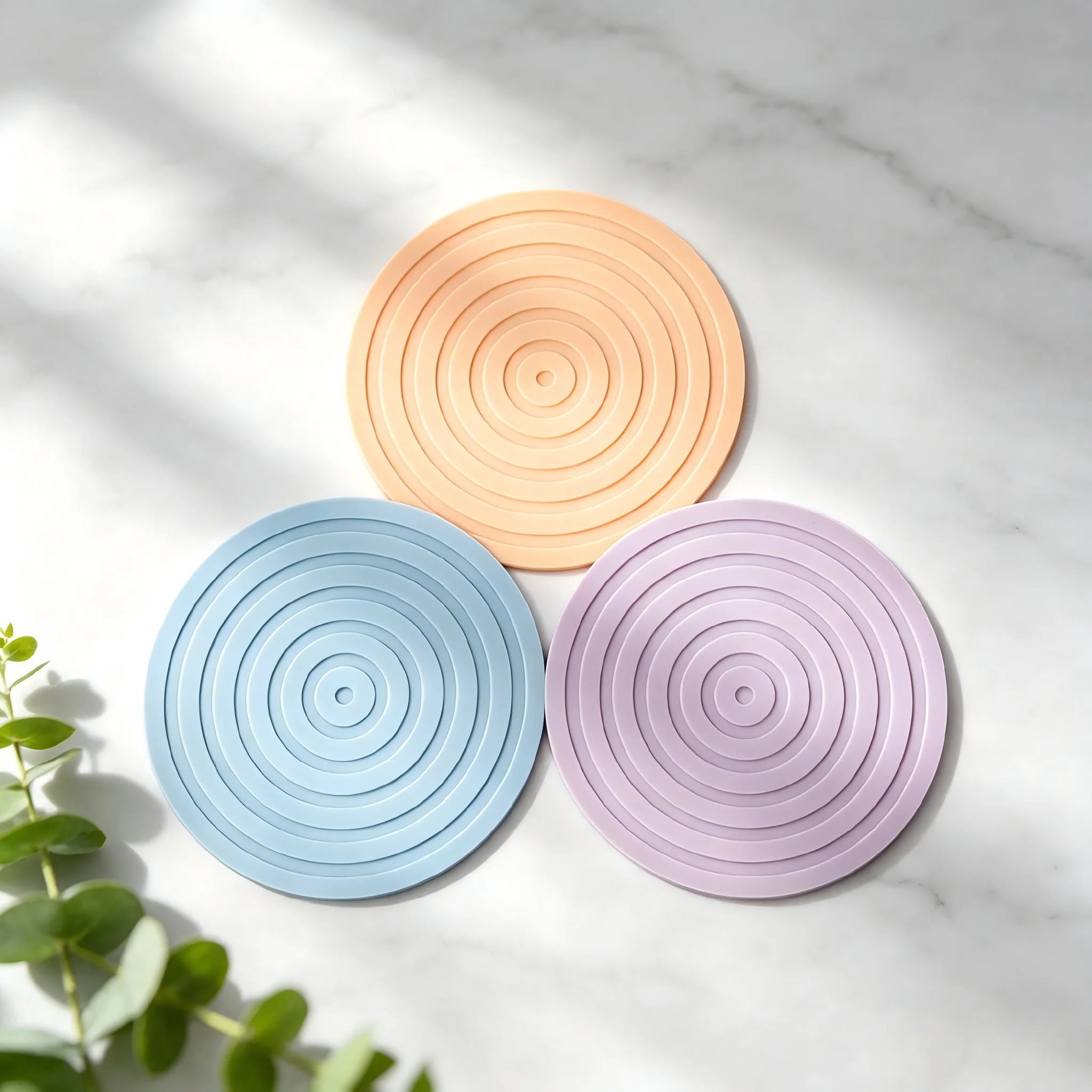 8PCS Silicone Coaster Set, Premium Heat Resistant Non Slip, Washable Durable Cup Pads, for Mugs Wine Glasses Cocktails Home Bar
