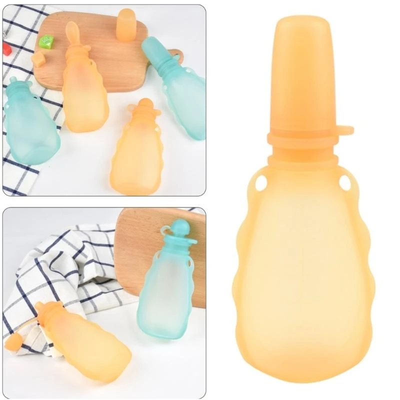 

J15U сумка для хранения детского питания, многоразовый контейнер-контейнер, пищевой силиконовый ящик для пюре из грудного молока