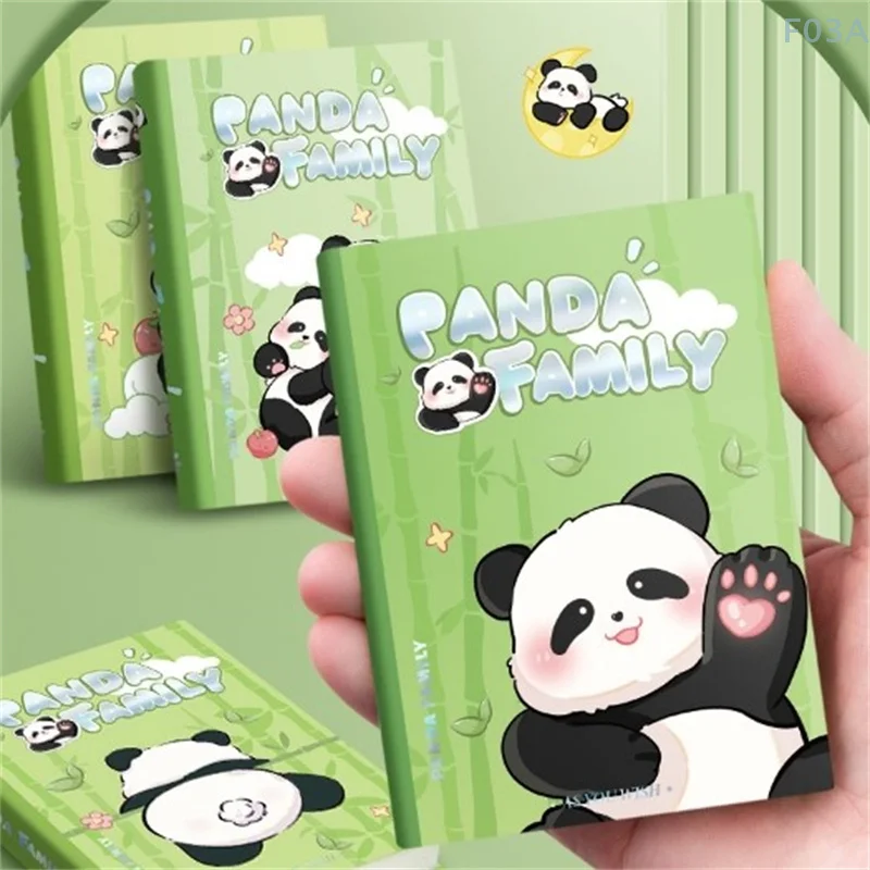 Panda Family Pocket Book A7 Notebook Mini Notebook Hardcover Handbook Student Blank Draft Notepad