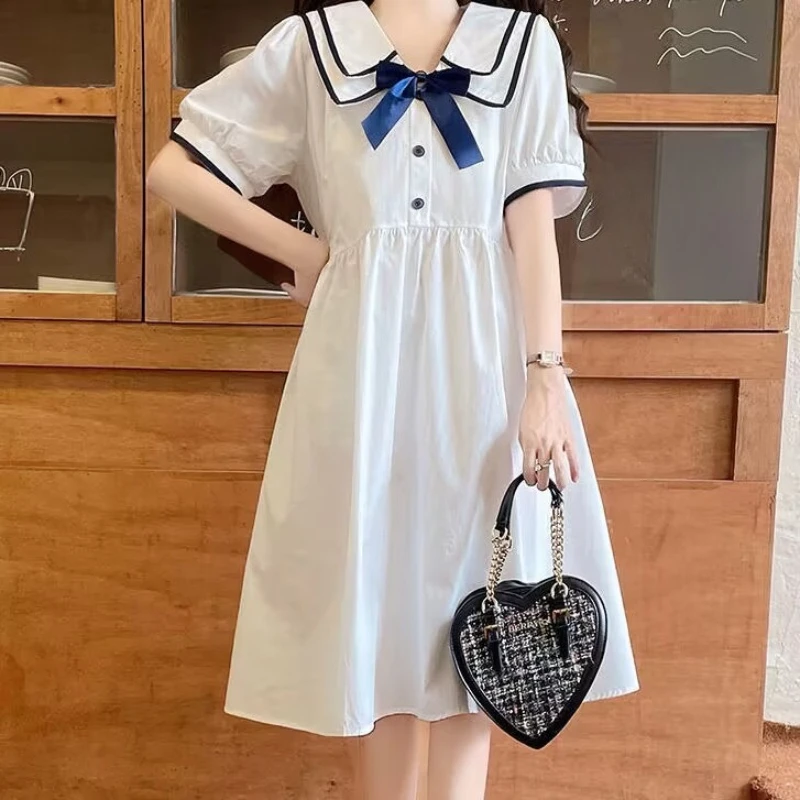 

Girls' Summer Princess Dress 2026 New, Preppy Style Casual Gown for Big Kids Breathable Daily Wear