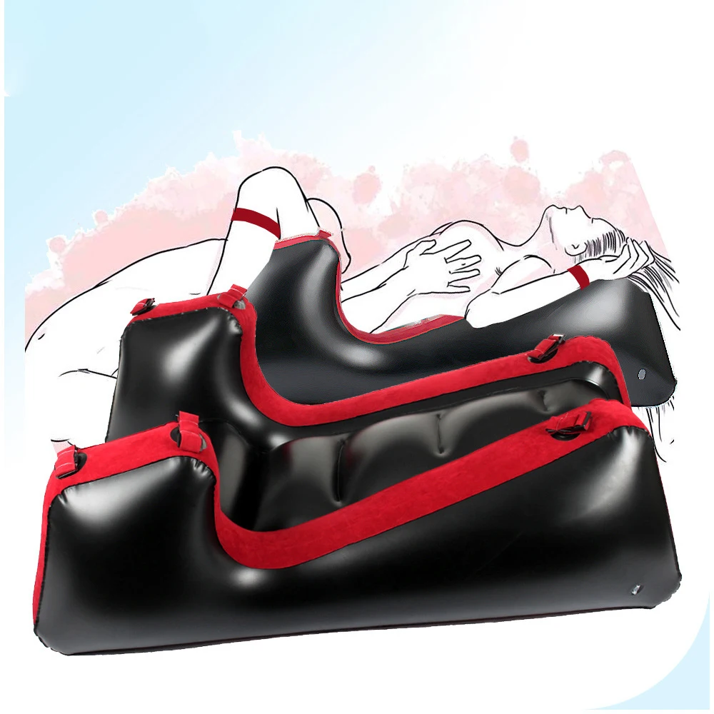 Portable Sofa Bed Air Inflatable Relax Love Cushion Yoga Chaise Lounge Chair Lounger Flocking Furniture Couples Positions Deeper