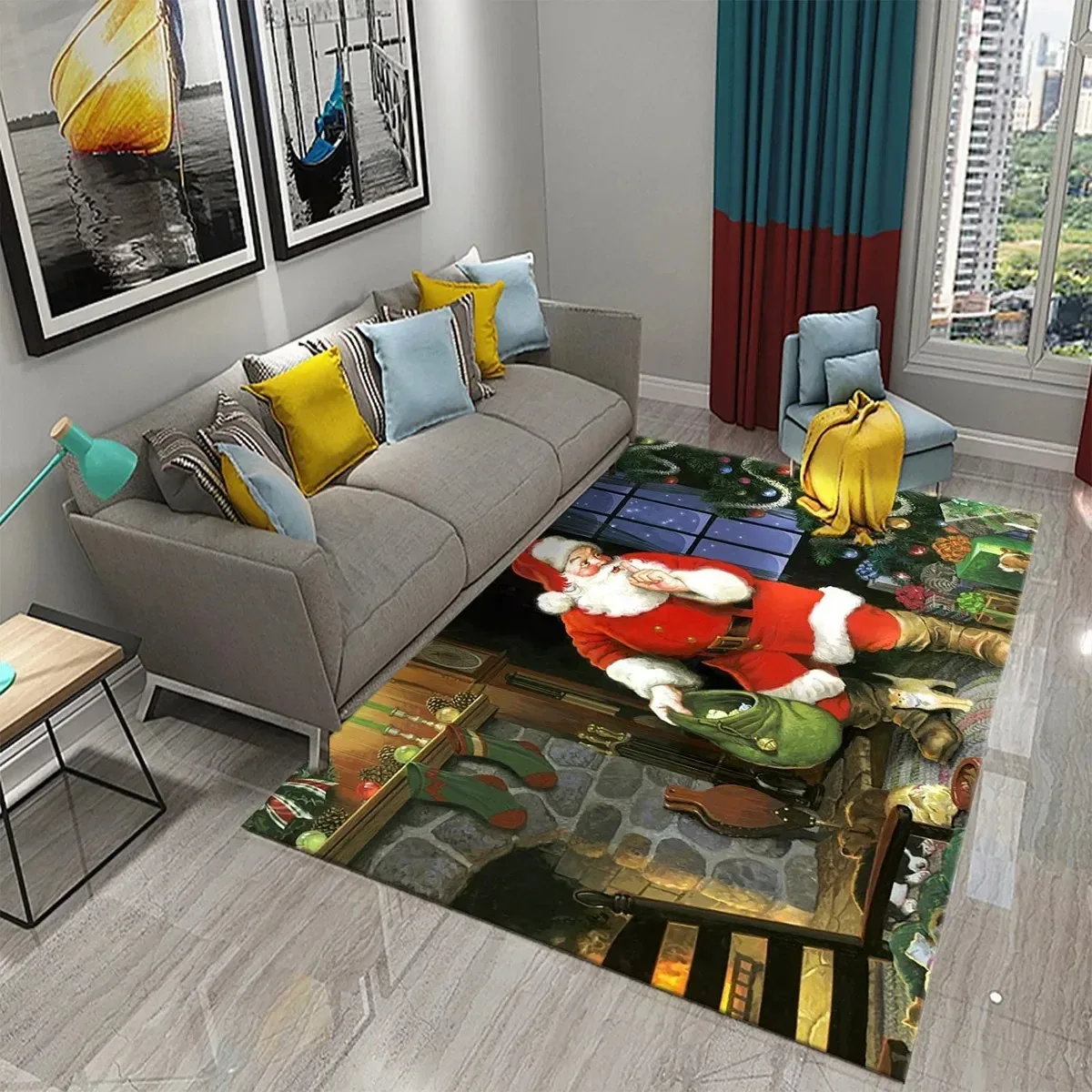 

Рождественский карлик Санта-Клаус, подарочный ковер, Рождественская серия, ковер для гостиной, спальни, детская комната, коридор, ковер