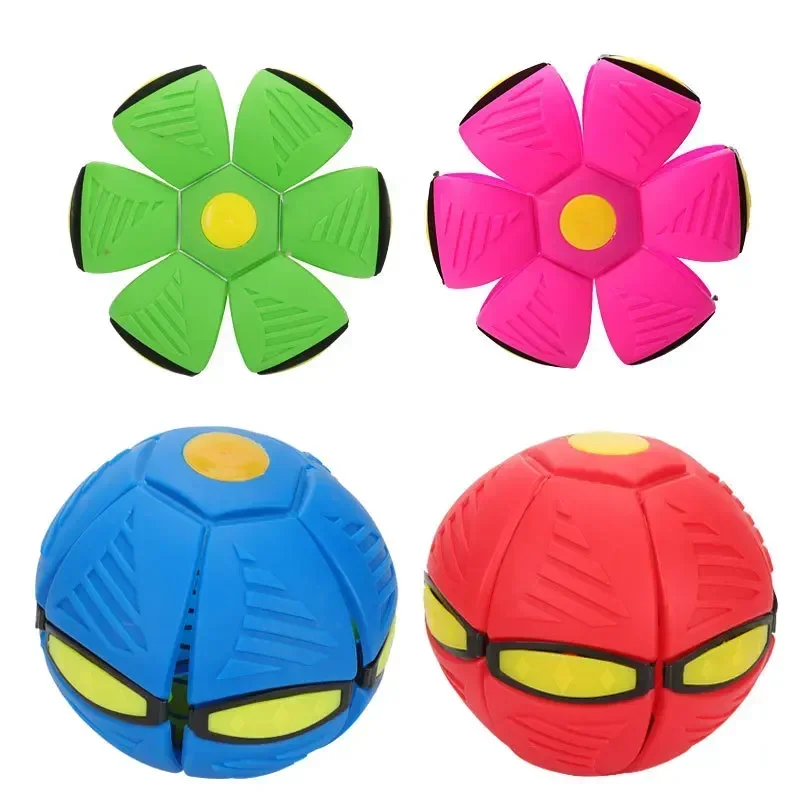 

Kids Outdoor Fun Toys for Boys Girls Flying Saucer Ball Magic Deformation UFO with NO Led Light Flying Toys Decompression Gift