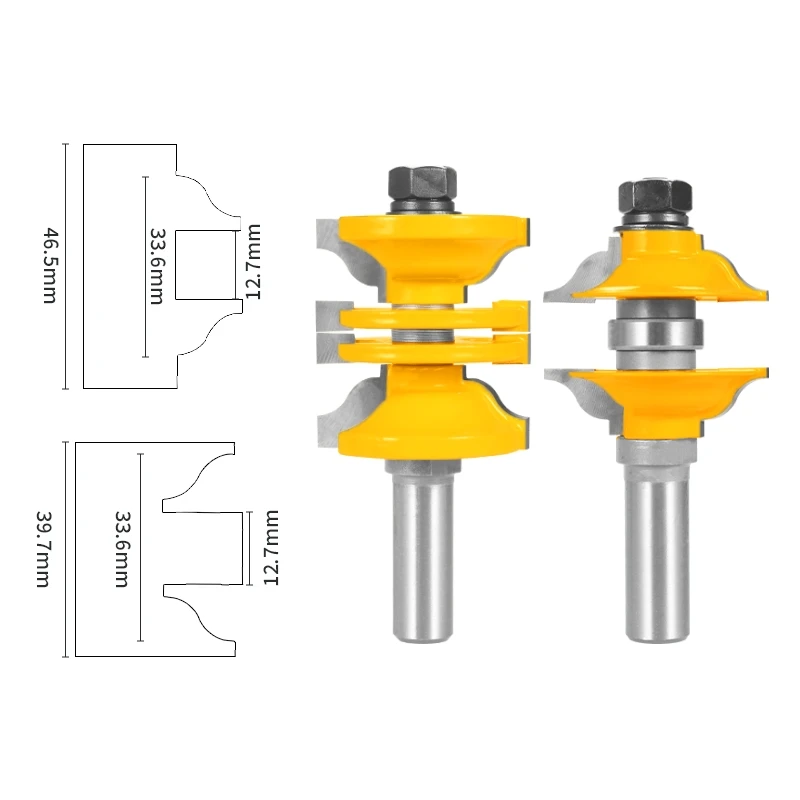 NXWIND 2PCS  Door Cutter Series Router Bit Woodworking Milling Cutter For Wood Tools