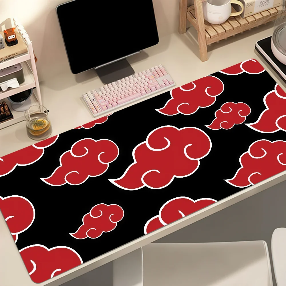 N-Naruto Akatsuki Red Cloud Mouse Pad Non-slip Thickened MousePad Student Cushion Large Writing Gaming Lockedge Office