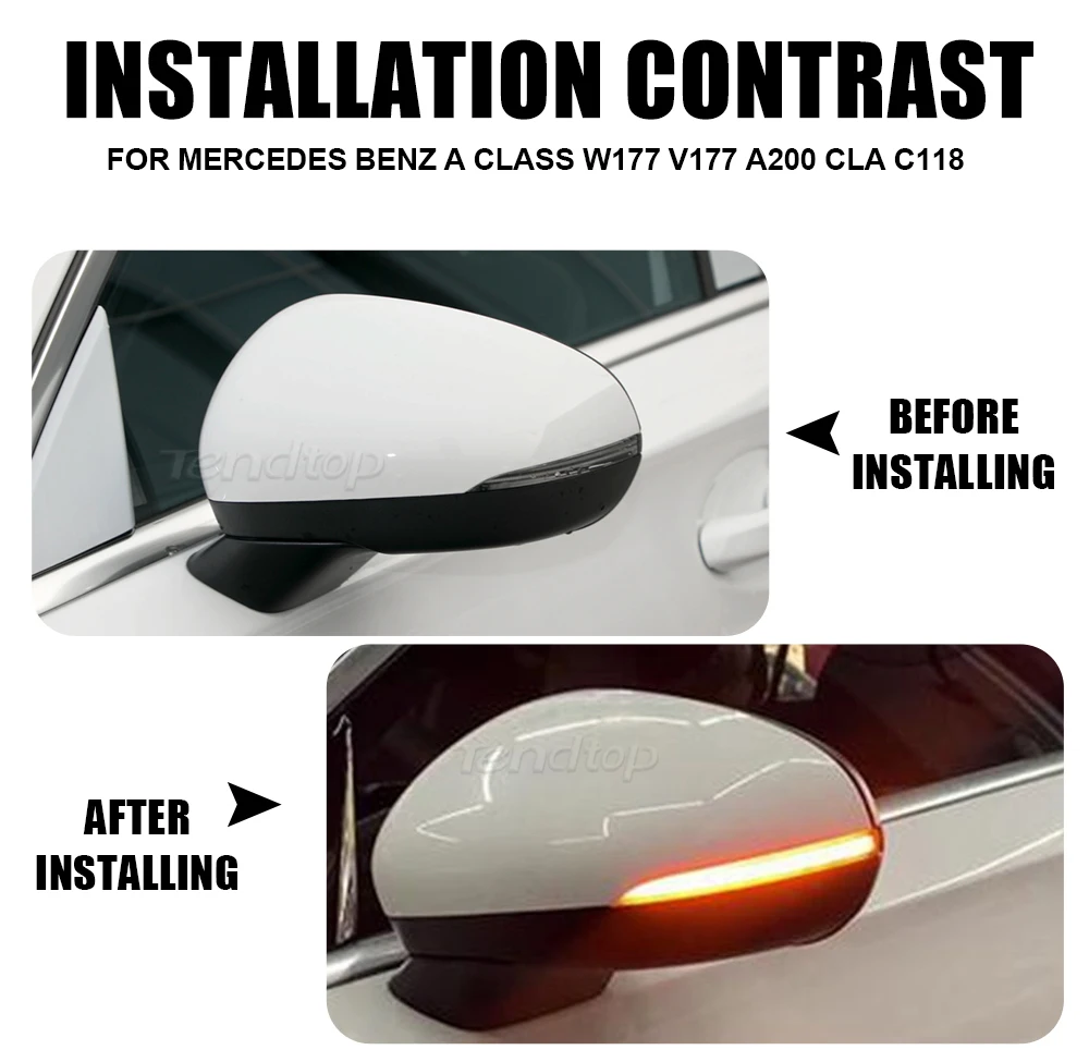 Dynamic Sequential Turn Signal Blinker Side Mirror Indicator Lamp For Mercedes Benz A Class W177 V177 A200 CLA C118 2020-2021