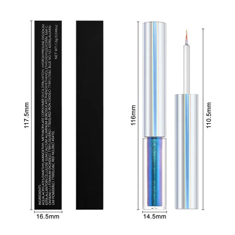 قلم تحديد عيون بصرية على شكل الحرباء مكون من 19 لونًا، قلم تحديد عيون ملون سريع الجفاف، قلم عين