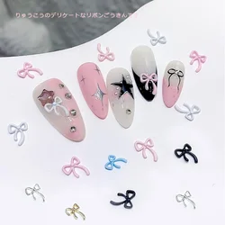 TSZS-Ruban nœud papillon coréen Kawaii pour Nail Art, breloques en métal, mignon, coloré, décoration, 10 pièces/lot