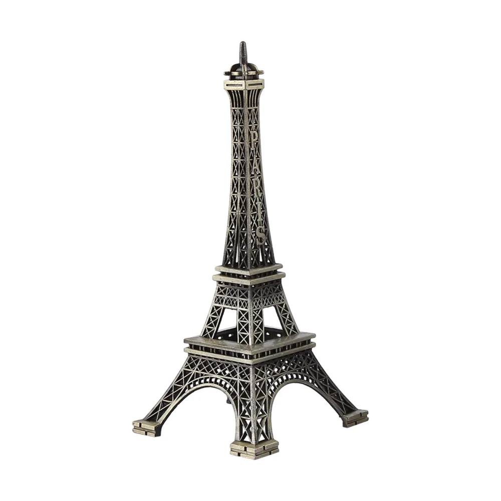 Bronze Tone Paris Eiffel Tower Figurine Statue Creative Stylish Eiffel Tower Model Exquisite Craft Miniature Replica