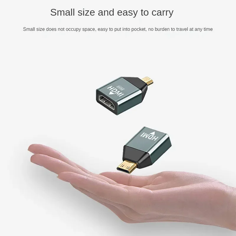 Mini adaptador Micro HDMI para ordenador portátil, convertidor Compatible con tarjeta gráfica, cámara, Monitor de TV, adaptador de Audio y vídeo HD, 4K, 60HZ