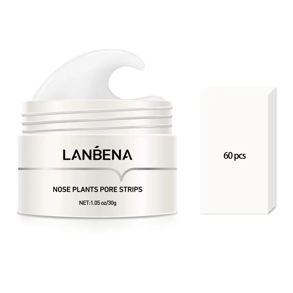 LANBENA-Papel Creme Removedor De Cravos, Tiras De Poros De Plantas, Limpeza De Acne Do Nariz, Pontos Pretos, Peel Off Mud Mask, Tratamentos, Cuidados Com A Pele