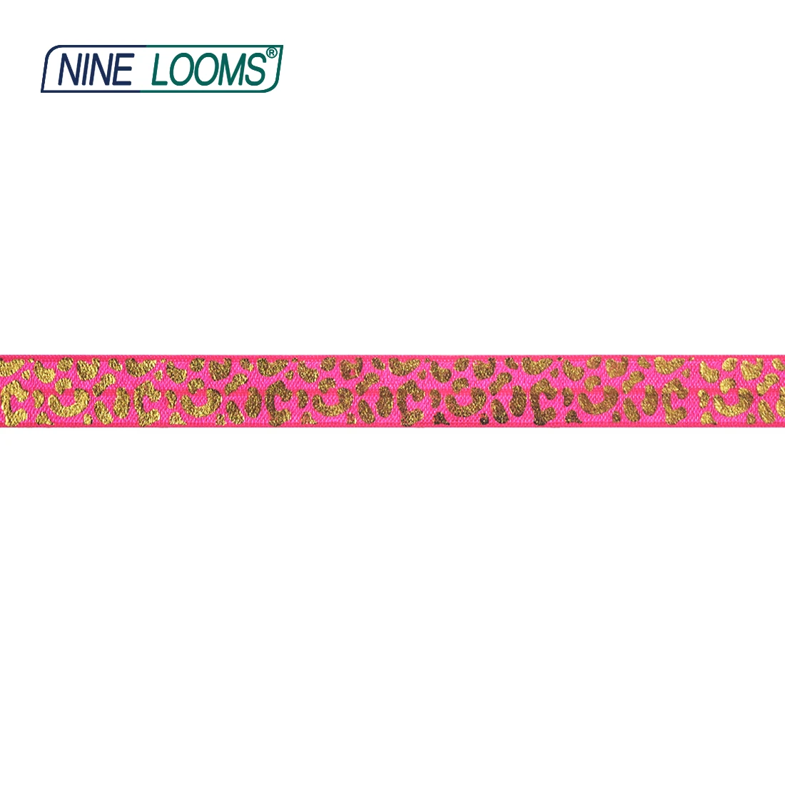 Neun Webstühle Folien druck über Gummibänder falten für 5/8 "15mm Leoparden Tupfen Spandex Bänder Haar gummi Stirnband Näh besatz 2 5 10 Yard – Detail 5