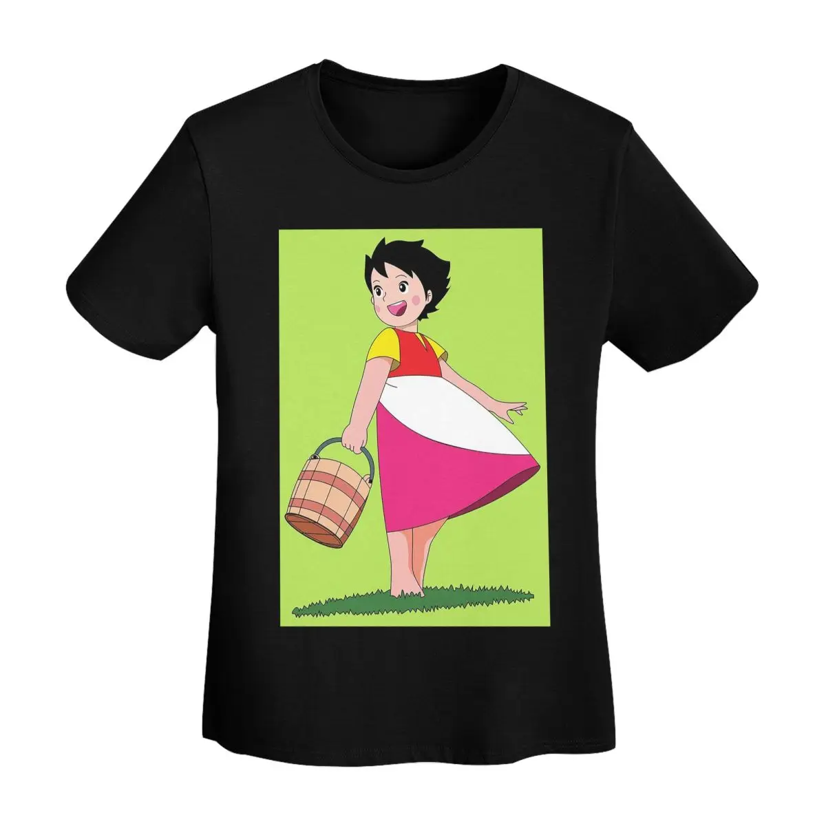 

Happy Heidi T-Shirt Women Short Sleeve T Shirts Crew Neck Clothing Cotton Summer Tees Streetwear