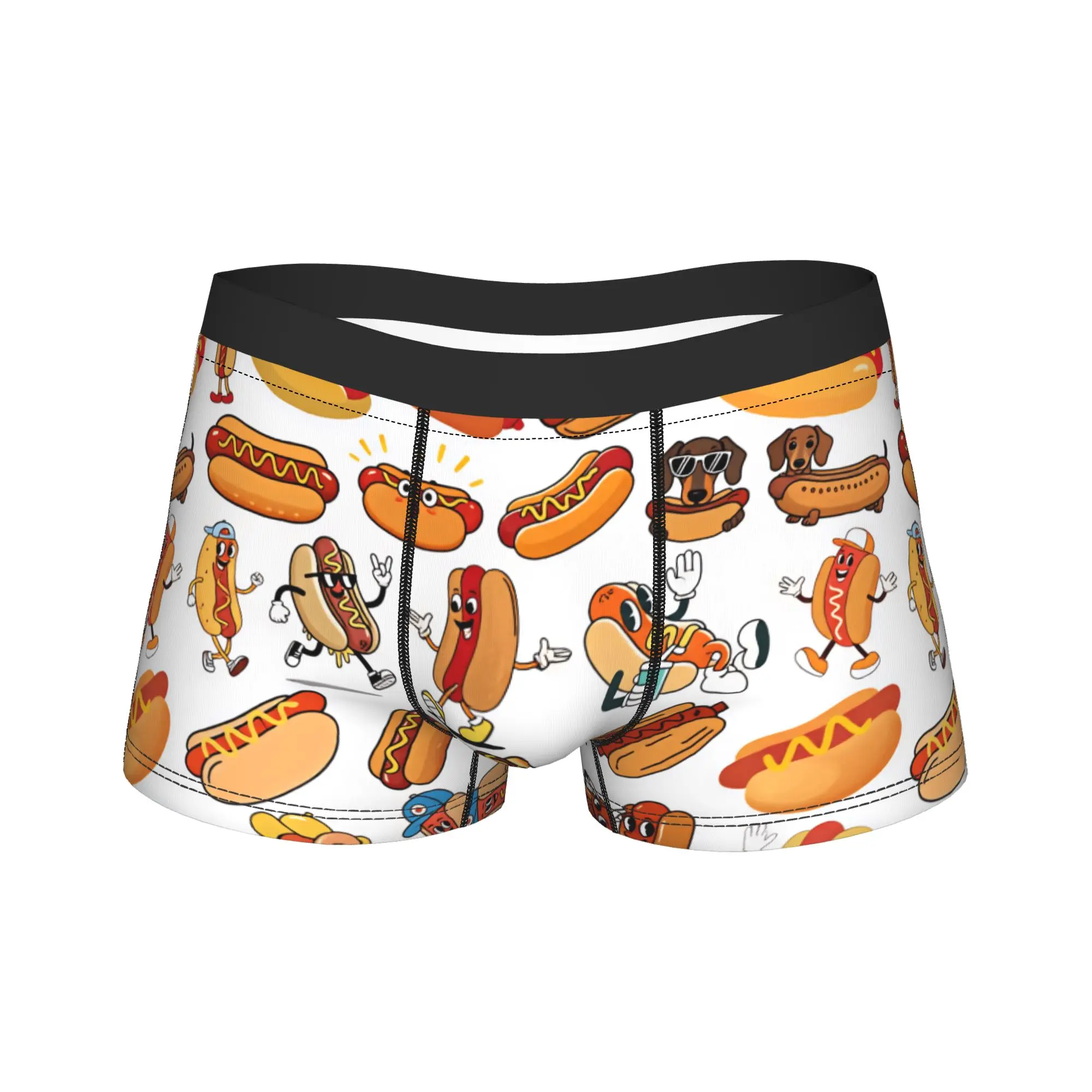 Cartoon Hot Dog Character Collection Clipart Underwear  Sexy Soft Panties Design Shorts Briefs For Men Pouch Large Size Trunk
