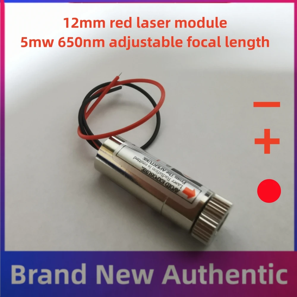 

10pcs 12mm 650nm 5mW Red Dot Cross Line Laser Head Laser Diodes Module Focus AdjustableMetal Lens Head Industrial Diameter 5V