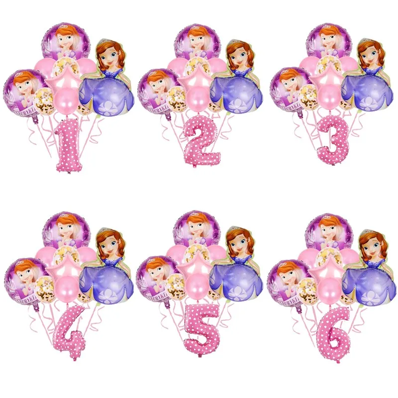 

11Pcs Disney Princess Sofia Theme Foil Balloon Set Birthday Wedding Aluminium Air Globos Decor Baby Shower Supplies Girls Gifts