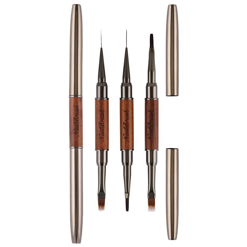 Pincel duradero para decoración de uñas, poste de sándalo, delineador de uñas profesional de doble punta, pluma de fototerapia para decoración de uñas, pintura de uñas