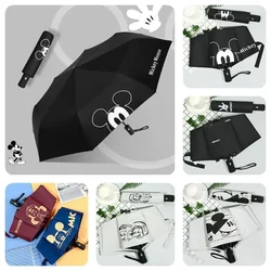 Disney Mickey Mouse Cartoon Rain Umbrella Men and Women Automatic Folding 8-Bone Umbrella Sunshade Umbrella Children Rain Gear