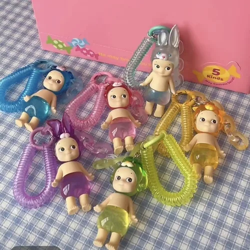 만화 인형 걸이식 키체인 가방 펜던트 블라인드 가방 상자, 귀여운 트렌디 플레이 애니메이션 피규어 장식 인형, 어린이 생일 선물