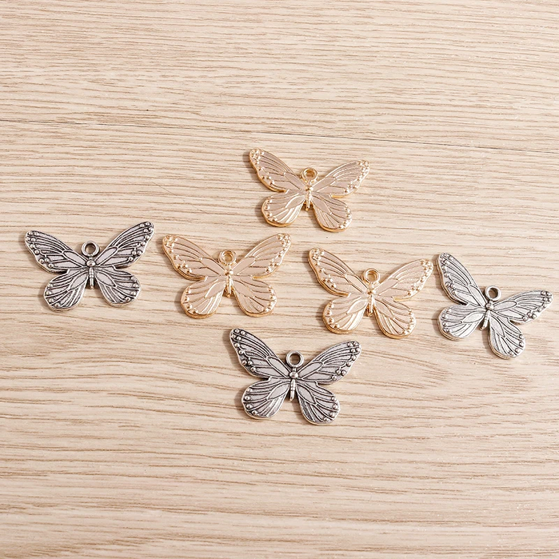 10pcs 30x19mm Cute Alloy Animal Butterfly Charms Pendants for Jewelry Making Necklaces Earrings Bracelets DIY Crafts Supplies