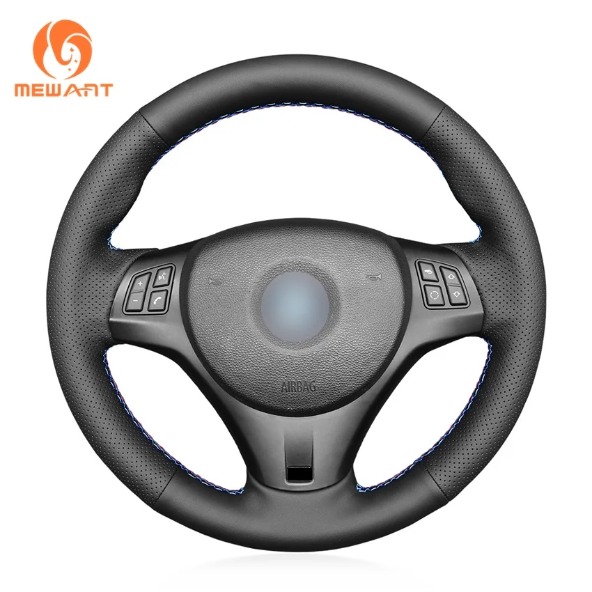 MEWANT Artificial Leather car Steering Wheel Cover for BMW (M Sport) 1 Series E87 E81 E82 E88 M E82 3 Series E90 E91 E93