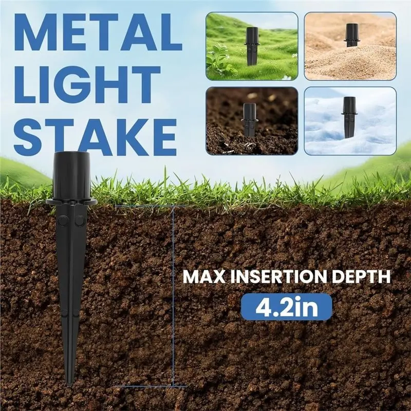 PERFECT MODERN Replacement Nails For Garden Lights, Metal Stakes Solar Lights Spike 12 Pack Reinforced Ground Stakes