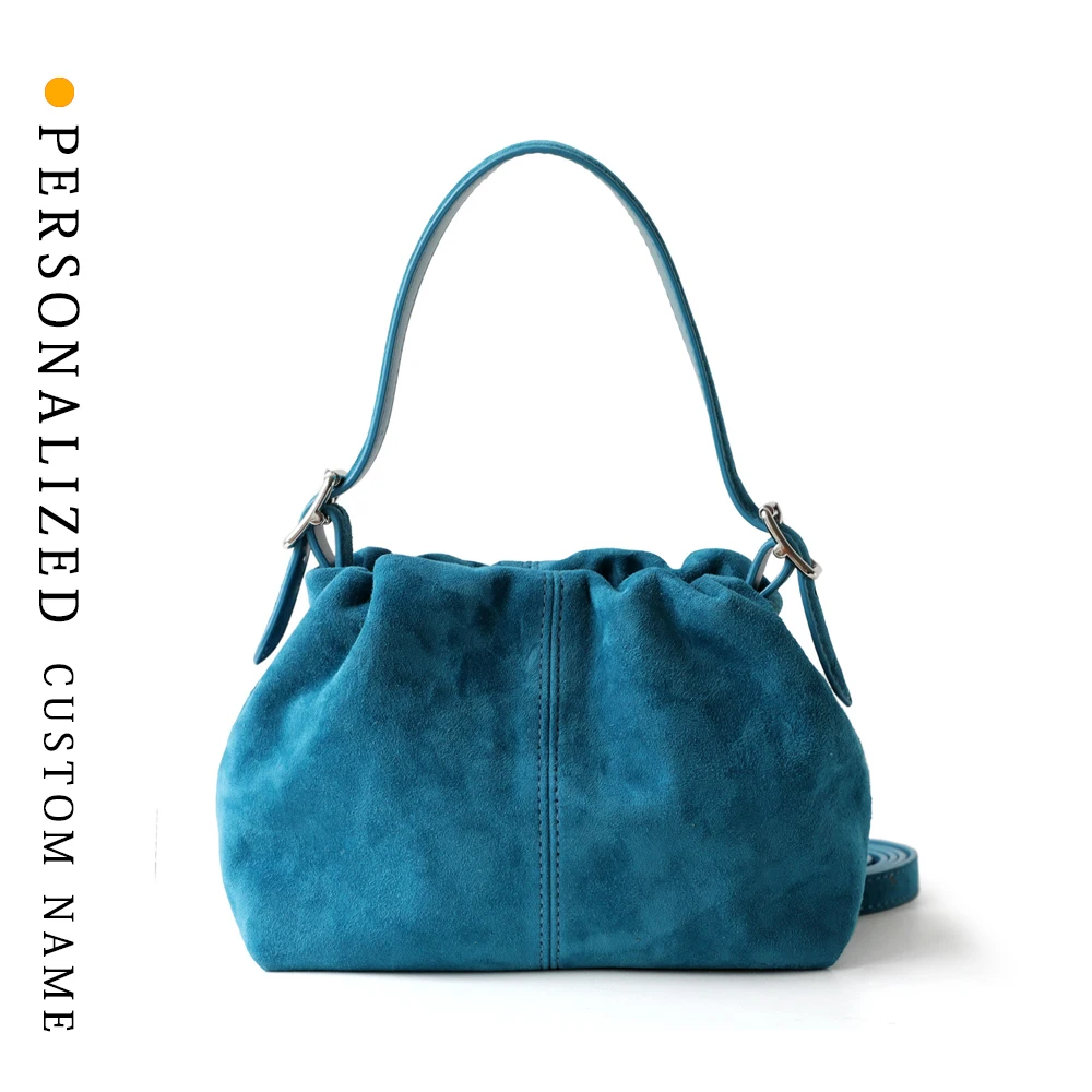 

Новая ленивая сумка ярких цветов, сумка-облако, овечья бархатная портативная замшевая плиссированная маленькая сумка через плечо с поддержкой персонализированных букв, хит продаж