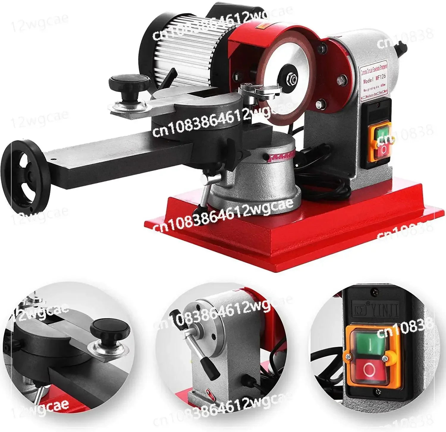 370W Circular Saw Blade Grinder Sharpener 5Inch Wheel Rotary Angle Mill Grinding for Carbide Tipped Saw Wood-Based Panel