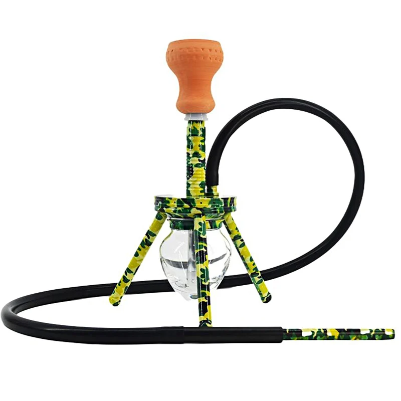 Stainless steel,Green Orange Red Yellow,12.6in\32cm Small Premium,Single Hose 1,Bar Shisha Full Set Smoking Pipe Hookah Set