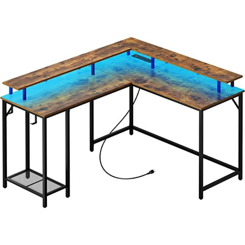Double e-sports table Home desktop computer table set Bedroom against the wall Student desk Simple corner