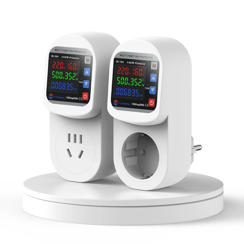 

Защита от напряжения и тока, защита от перенапряжения и пониженного напряжения, 16 А, регулируемая вилка европейского стандарта, защитная пленка, таймер