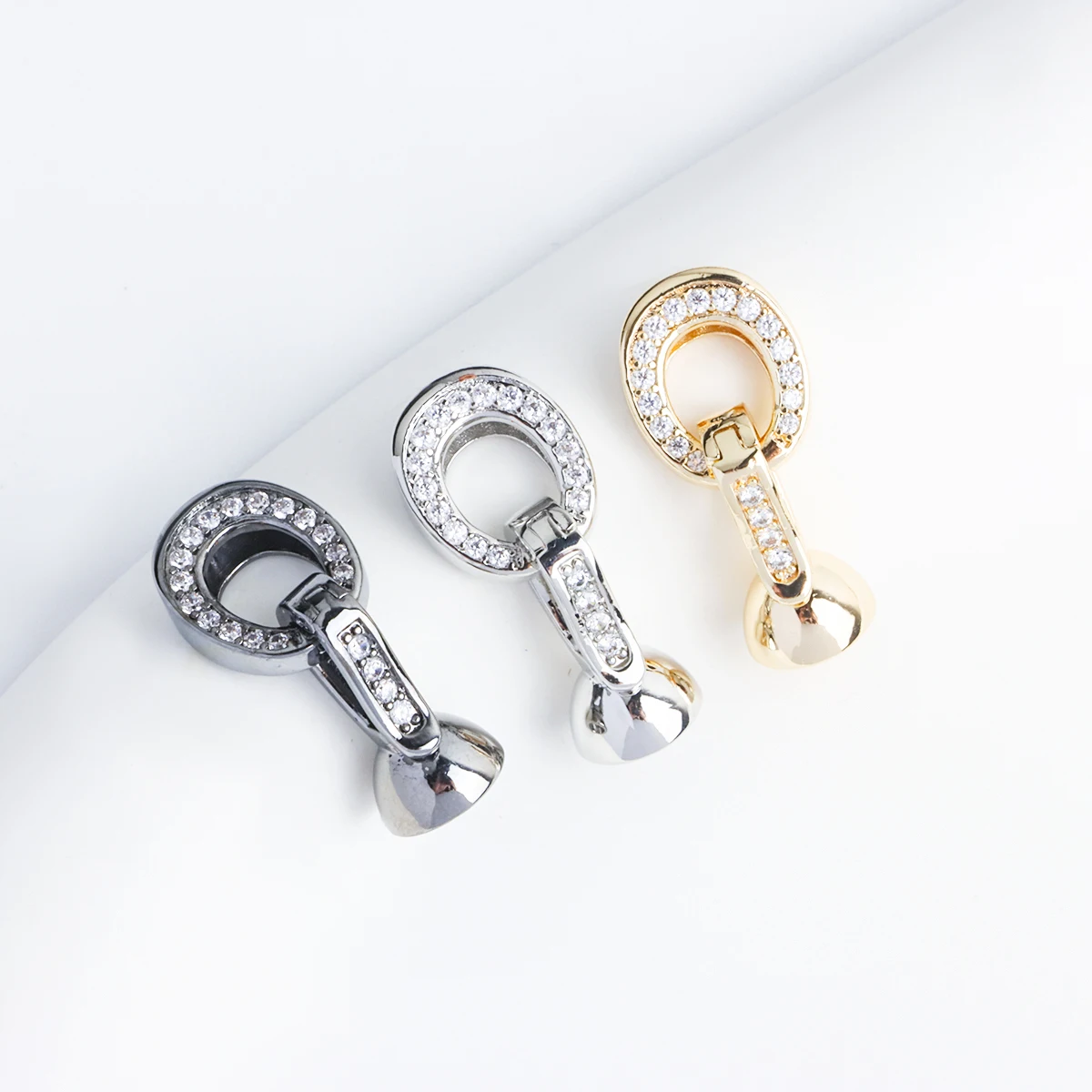 

1 Piece Copper Inlaid Zirconium Oval Knot Pearl Necklace Bracelet Connecting Buckle DIY Handmade Jewelry Accessories Wholesale
