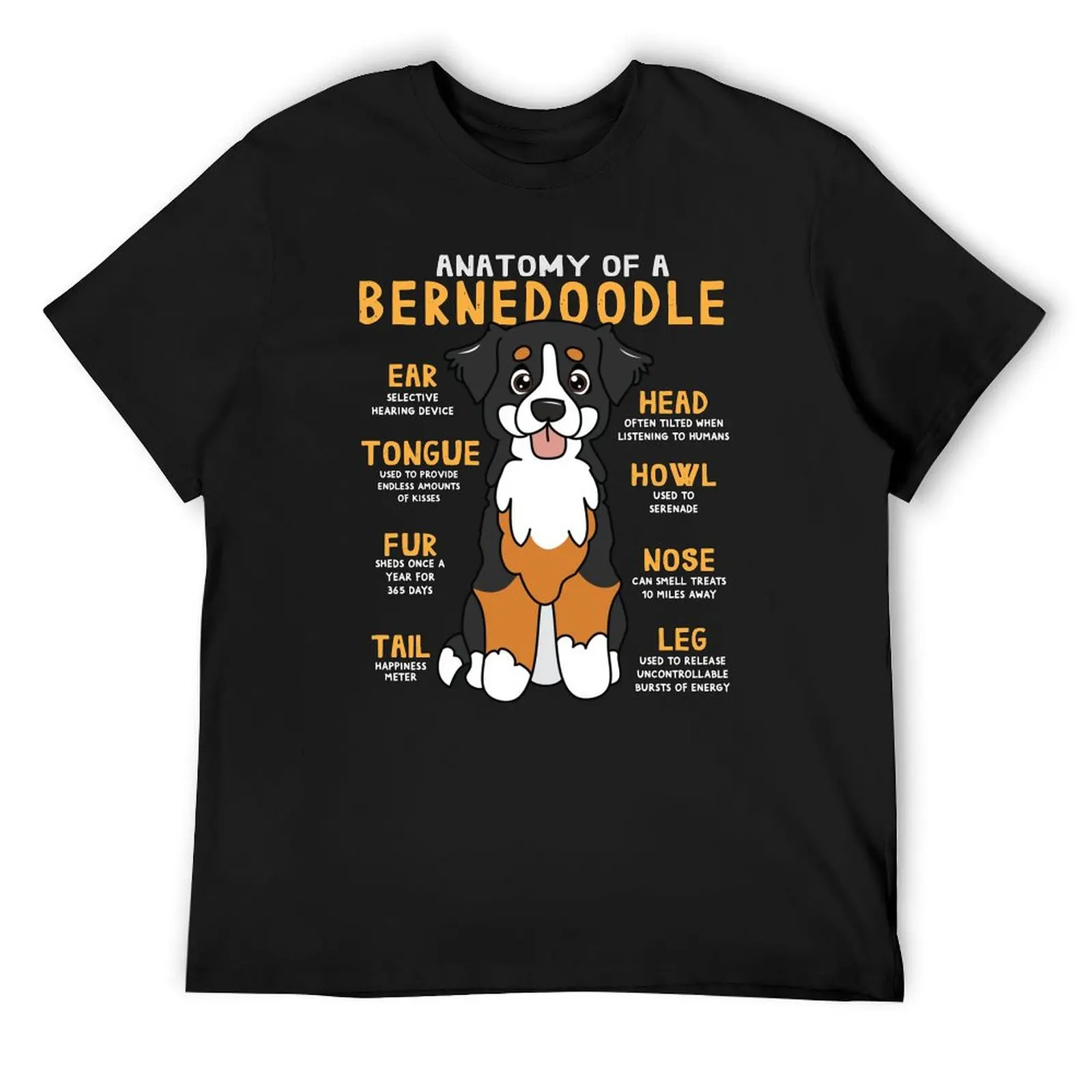 

Anatomy of Bernedoodle Dog T-Shirt cute tops summer clothes sublime mens cotton t shirts