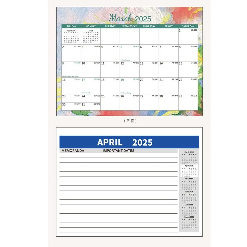 12-Month 2025 Desktop Calendar Efficient Scheduling To Do List English Desk Calendar Daily Planner Schedule Organizer