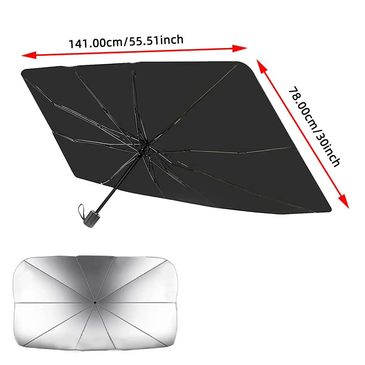 Car Sunshade Car Front Windshield Sunshade Retractable Easy Storage Portable Sunscreen Heat Shield