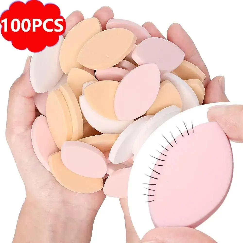 100PCS Soft False Eyelash Pads Eye Shape Sponge Reusable Beginner Lash Map Lash Extension Practice Small Makeup Puffs