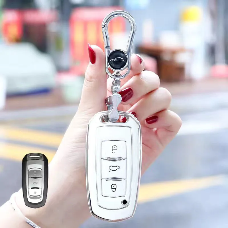 

For Geely Emgrand 7 GX3 Atlas GS NL3 Gili Emgrand 7 EX7 GT GC9 TPU For Geely Car Key Case Cover With Keychain Protector Shell