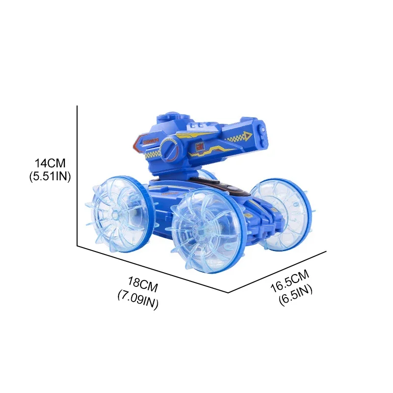 2.4G RC 4CH Amphibious Rolling Car With Lights Spray Water Shooting Remote Control 4 Wheel Drive Off-road Vehicle Kids Toys Gift