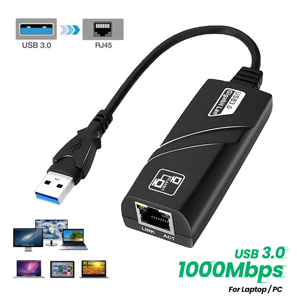 

1000Mbps Wired Network Card USB 3.0 Ethernet Adapter USB TypeC to RJ45 Lan Gigabit Internet for Macbook Laptop Usb Ethernet