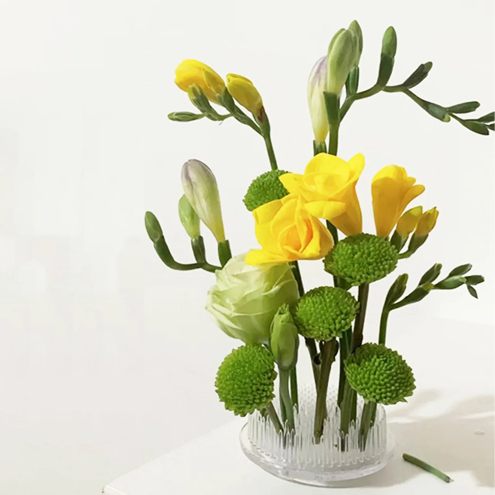 

1pc Floral Arrangement Pin Holder Premium Plastic Flower Fixation Base Strong Needles For Home Hotel Flower Arranging