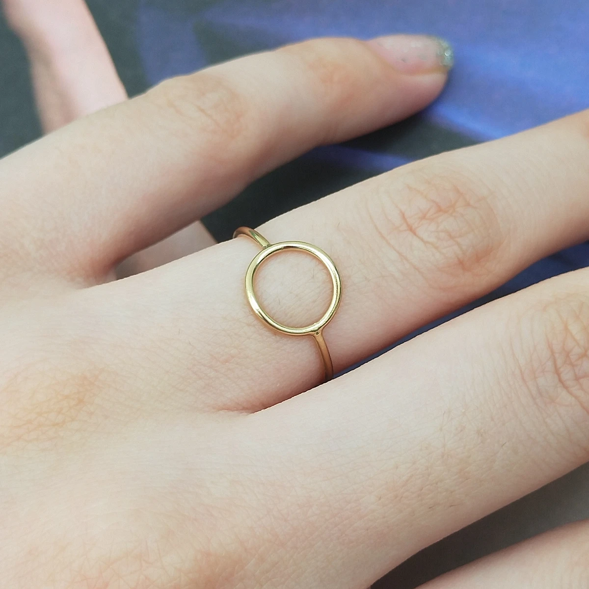 

Round Ring14K gold filled Knuckle Rings Boho Gold Jewelry Minimalistic Stacking Bohemian Rings for Women Wedding Gift